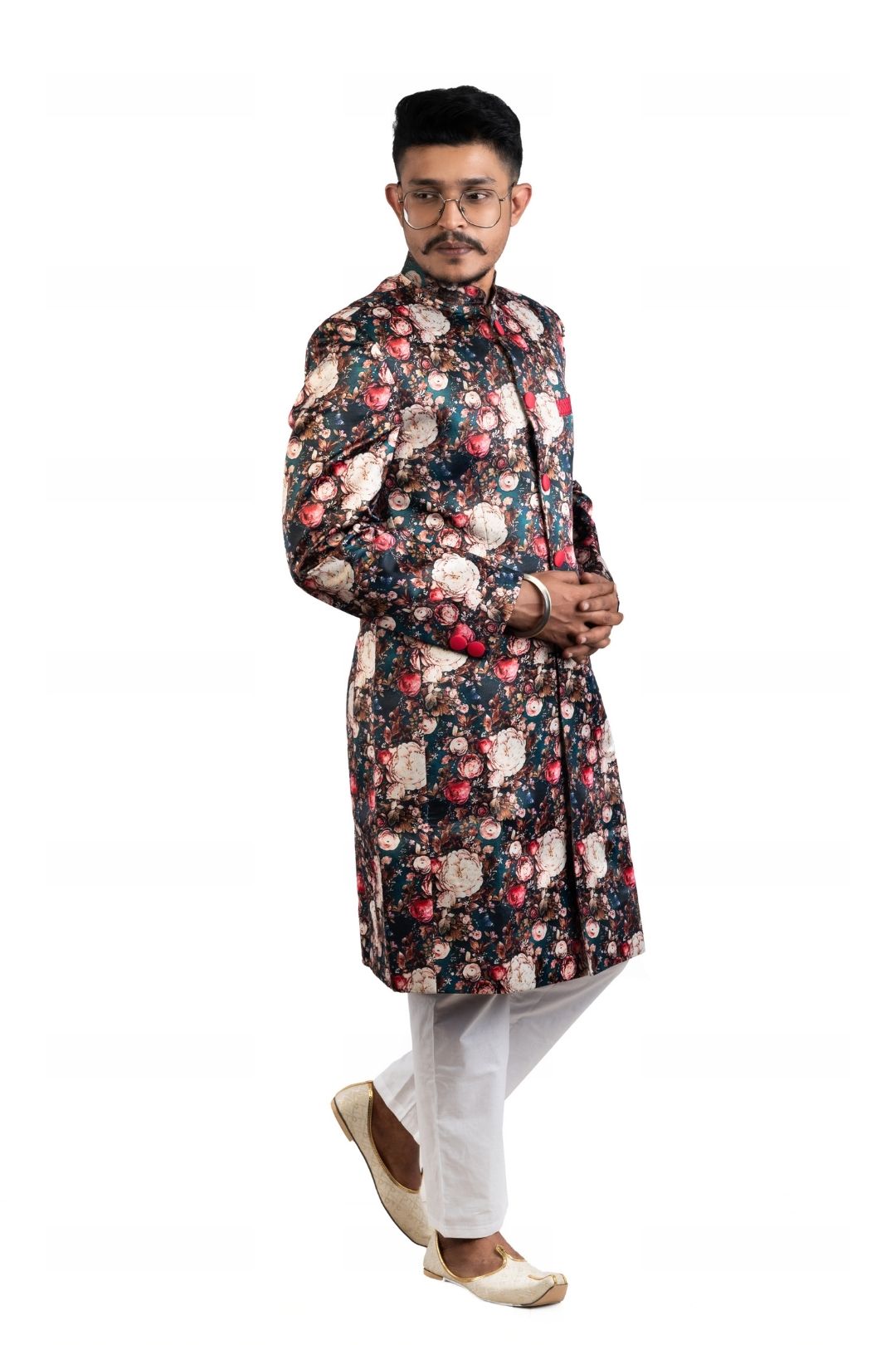 Srijan Fashion Premium Silk Mens Sherwani for Reception Wear