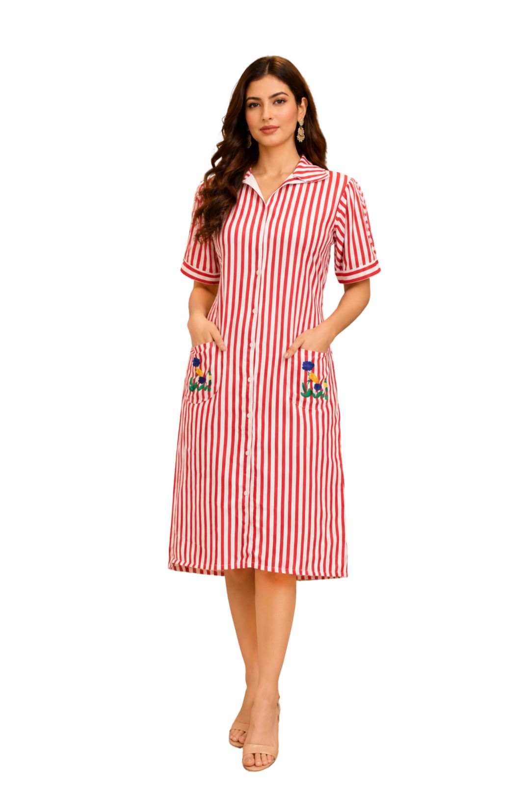 Srijan Fashion calf length one piece dress for women