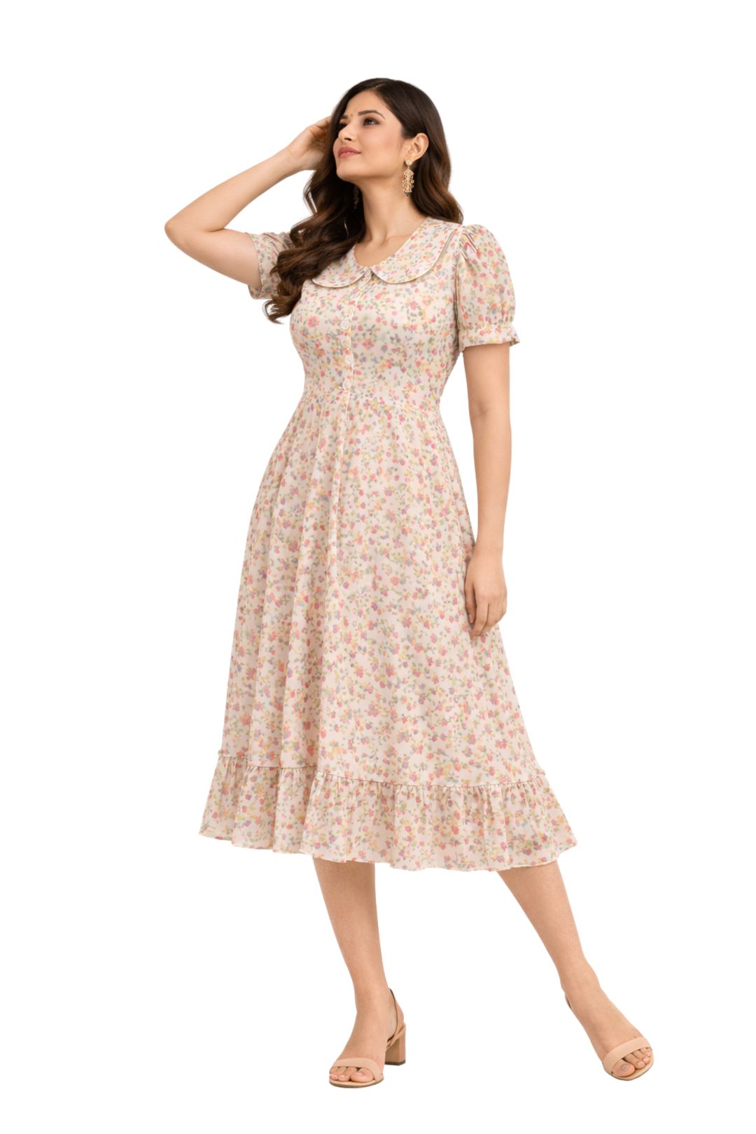 Srijan Fashion Floral Printed Calf Length One Piece