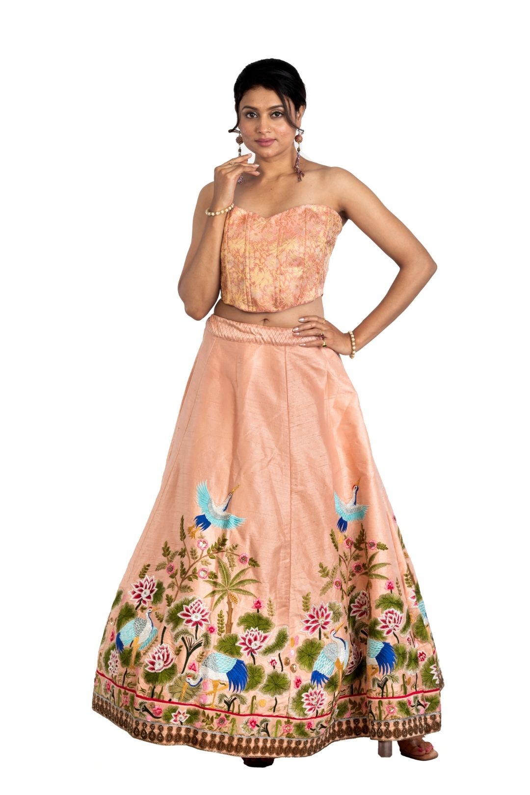 Srijan Fashion Designer Brocade Off Shoulder Corset Top