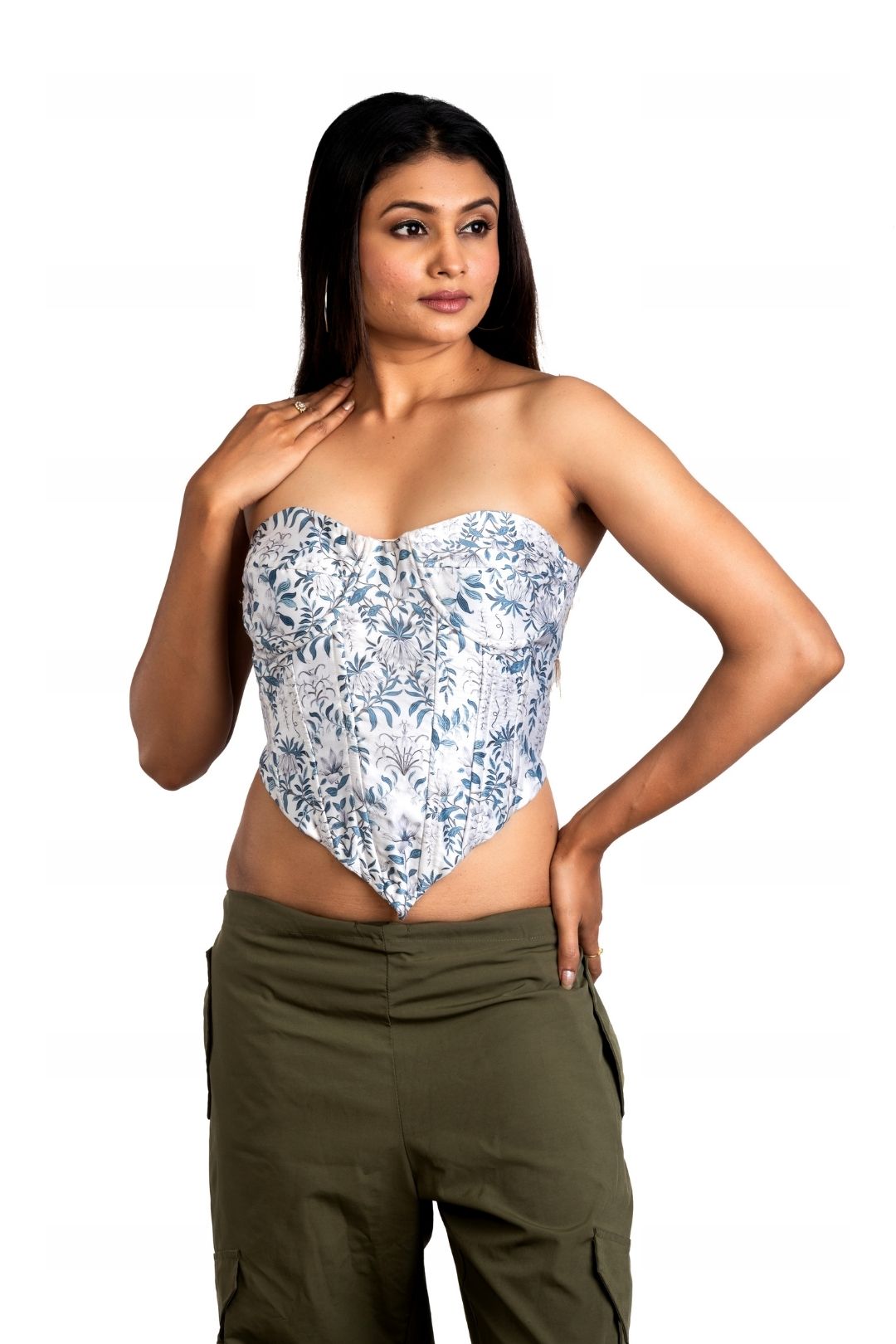 Srijan Floral Floral Printed Corset Tops for Women