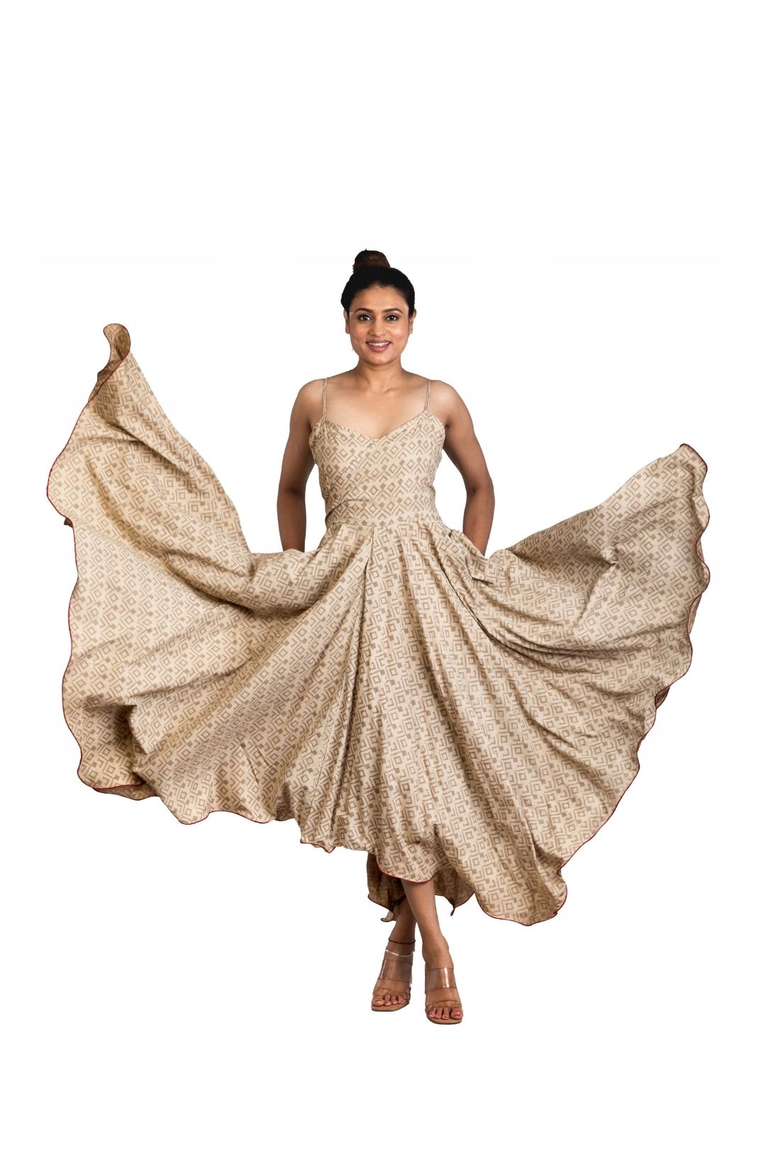Srijan Fashion Geometrical Printed Long One Piece Dress