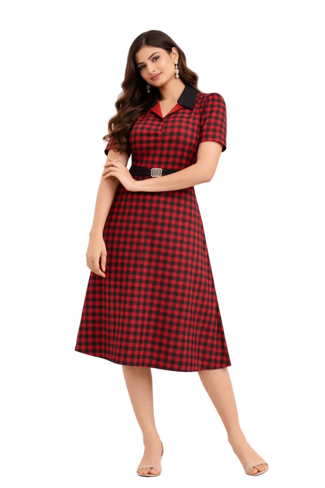Srijan Fashion Checked Pattern Single Piece Dress