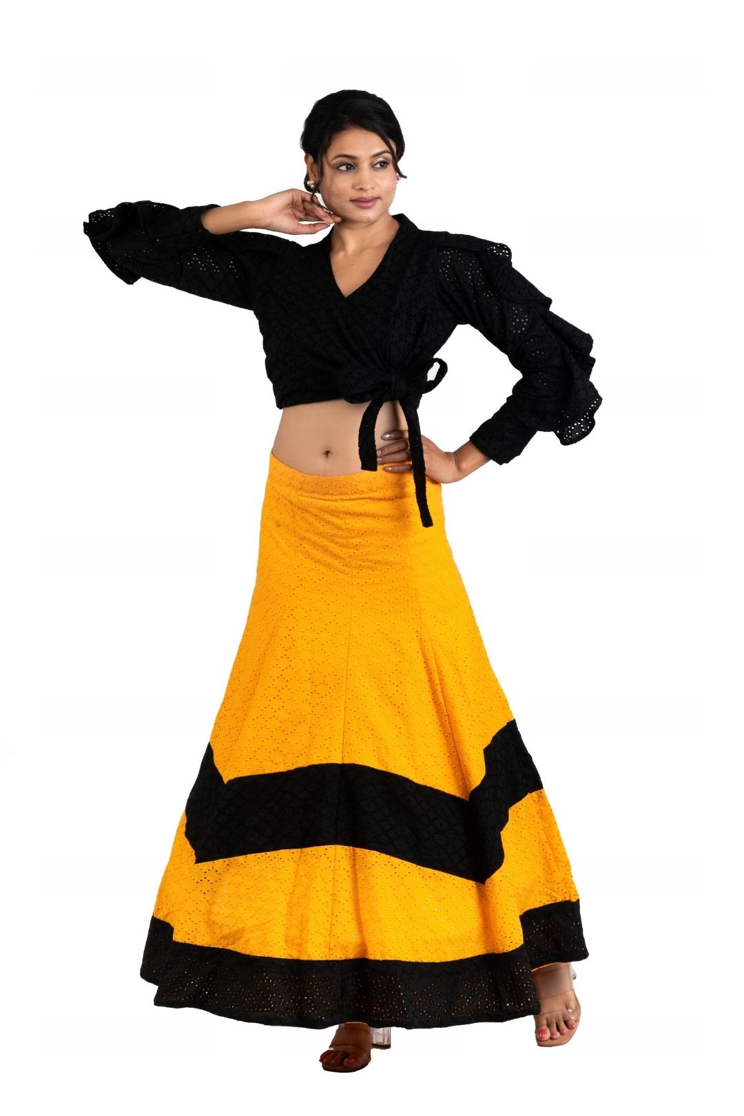 Srijan Fashion Designer Long Skirt & Top Hakuba Style Outfit