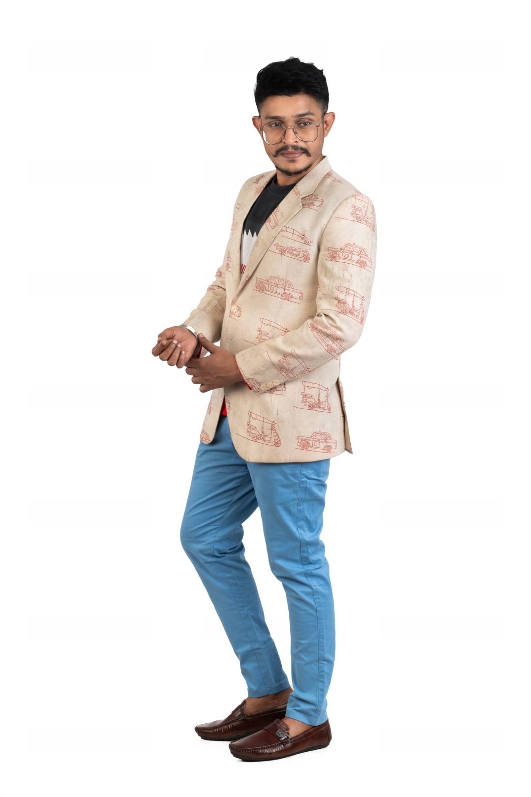 Srijan Fashion Mens Blazer Printed Smart Casual