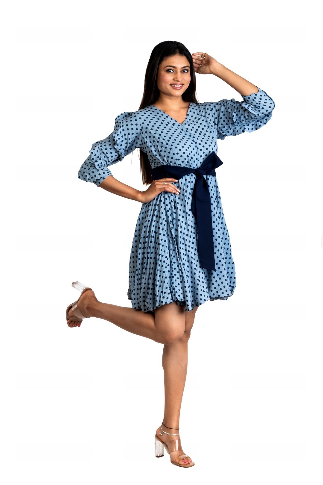 Srijan Fashion Bobby Printed Women One Piece Dress With Waist Belt