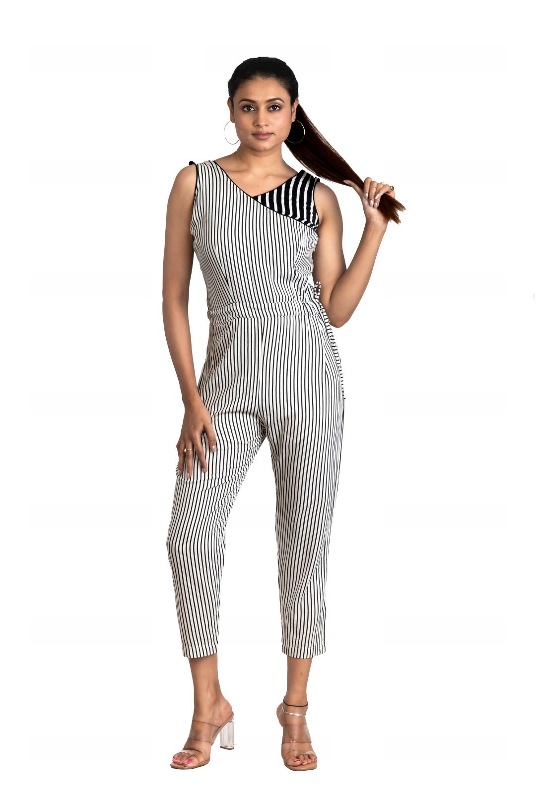 Srijan Fashion Sleeveless Jumpsuit Women Striped Design
