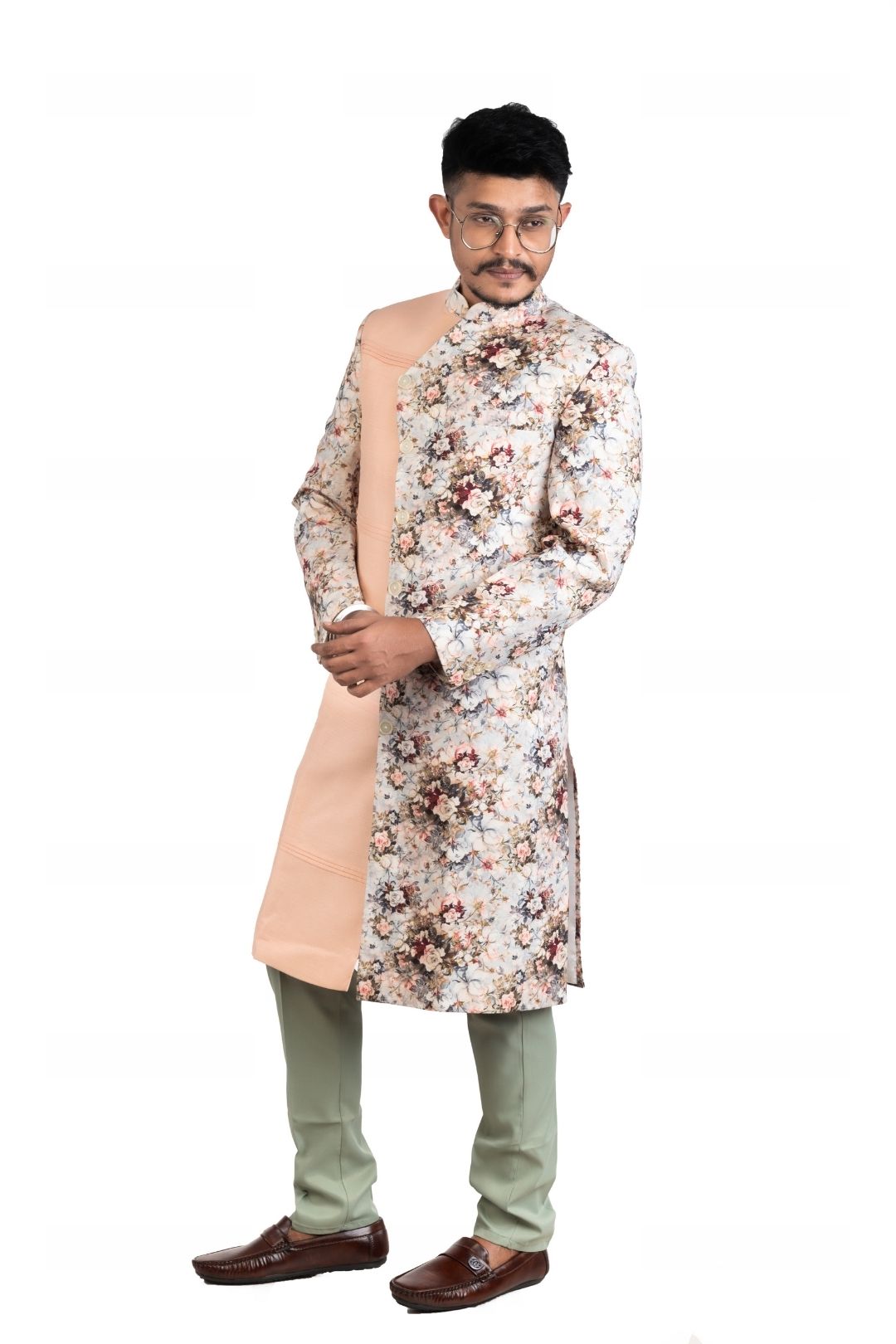 Srijan Fashion Floral Printed Designer Sherwani for Men
