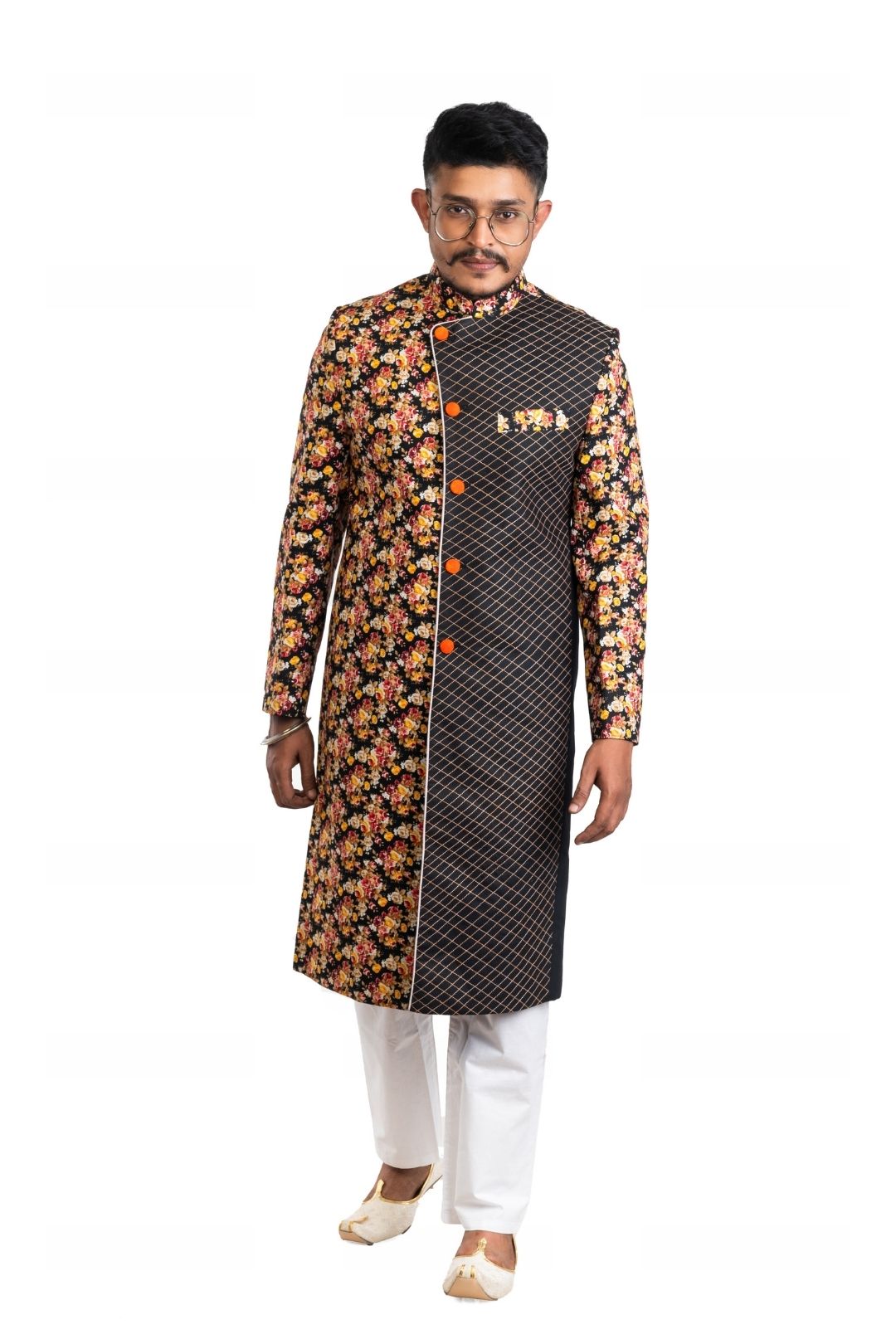 Srijan Fashion Indo-Western Floral Printed Designer Sherwani